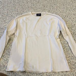 A&F White Henley Long Sleeve